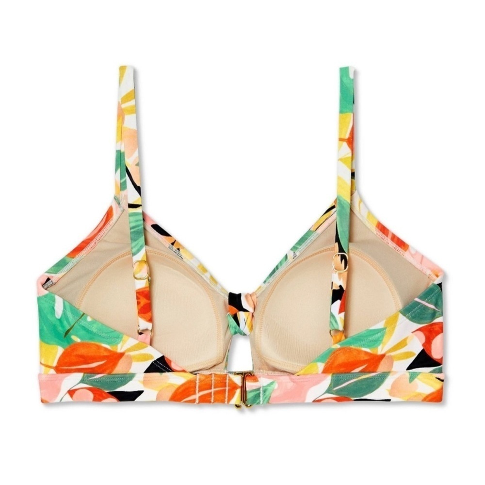 Kona Sol tropical leaves V-Neck Knot Bikini Top and Hipster Bottom medium - Picture 5 of 14